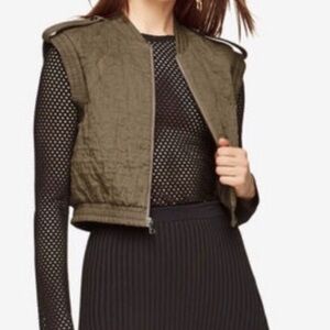 NWT BCBGMaxAzria Olive Green Sleeveless Jacket